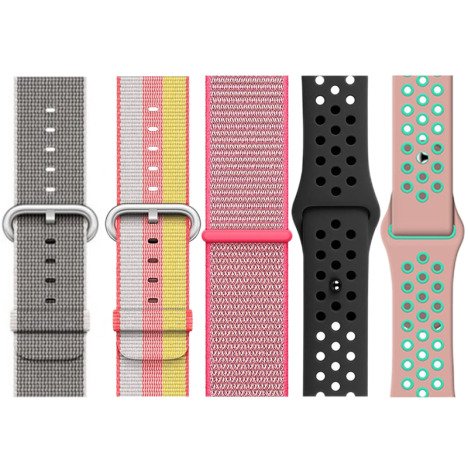 Set 5 Curele iUni compatibile cu Apple Watch 1/2/3/4/5/6/7, 42mm, Multicolor, Gri, Roz, Roz/Albastru