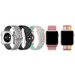 Set 5 Curele iUni compatibile cu Apple Watch 1/2/3/4/5/6/7, 44mm, Multicolor, Gri, Roz, Roz/Albastru